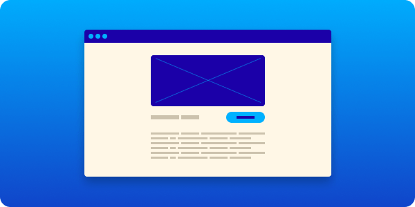 Abstracted graphical representation of a browser window on a computer screen showing a few basic UI elements.